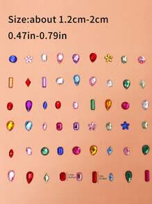 Akcesoria DIY: mieszanka kolorowych akrylowych koralików diamentowych, brokatowych cekinów i laserowych cekinów, stosowana w szyciu odzieży, około 200 szt. (50 g w opakowaniu)