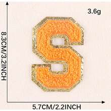 26 烫印字母补丁缝制烫印粘性字母贴纸字母 A-Z 刺绣装饰服装修补鞋、帽、包包 T 恤服装用品（橙色） - 橘色 - 查看 28