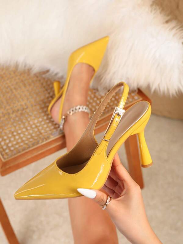 Women's Pointed Toe Heels, Versatile High Heels, Fashionable Elegant Open Toe High Heels, Sexy Sandals For Dresses, Closed Toe Lace Up Pumps