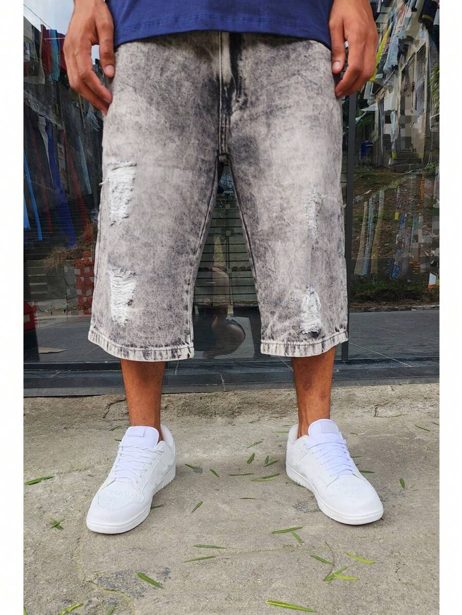 Bermuda Balloon Jeans Dazzling Original Plus Size - Grey - View 1