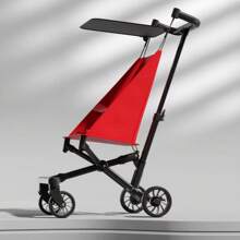 1 pieza Cochecito plegable ligero para bebé, carrito de viaje portátil, plegado de un solo clic, adecuado para bebés e infantes - Negro - Ver 5