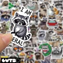 SCXXBSW 50pcs Cartoon Raccoon Fun Graffiti Stickers Self-Adhesive Desktop Phone Cases Notebook Waterproof Stickers - Multicolor - View 6
