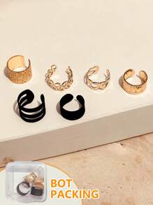 Set de 12 piezas de ear cuffs, clips de oreja y aretes de estilo oscuro y de moda, accesorios como regalo para mujeres y niñas para uso diario y fiestas