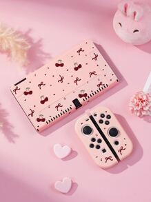 1 Piece Cherry Bow Pattern Protective Cover, Compatible With Switch 2025, Switch NS/Switch OLED/Lite, Compatible With Switch Game Console Accessories Protective Case/Protective Cover, Storage Bag, Protect Your Game Console, A Romantic Gift Compatible With Switch Players - Multicolor - View 4
