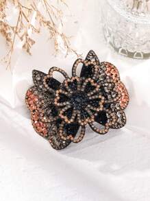 1个时尚优雅的镶钻花朵弹簧发夹，适合日常佩戴、发饰、发夹、发卡、发卡、上学用品、女士度假装扮、派对造型、头部配饰、发卡 - 彩色 - 查看 17