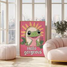 Girly Frog 自爱墙贴，积极你好华丽语录，粉色复古海报，浴室海报印刷品，宿舍装饰，无框架 - 玫瑰紅 - 查看 3