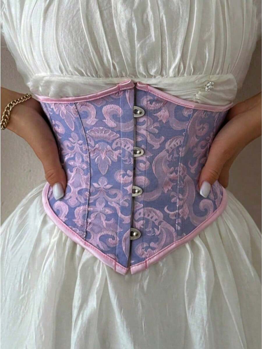 1pc Women's Jacquard Waist Trainer Cincher, Tight Shaping Corset Women Corset Belt For Dress,Waist Trainer Waist-Shaping For Waist Slimming And Tummy Control Halloween Costume