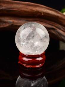 1pc Elegant Natural White Crystal Ball 3cm, Home Decor Desk Ornament Gift