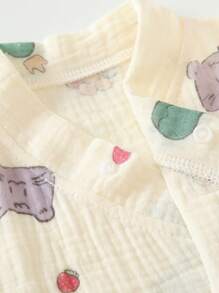 Baby Mädchen Sommer Kurzarm Body dünner Gaze Body Neugeborenen Kimono Stil Kleinkind Outfit, weich atmungsaktiv, ideal für den Außenbereich, sanft zur Babyhaut