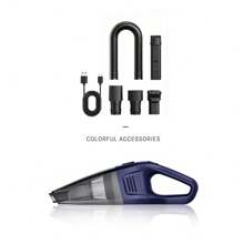 CascadeVac Aspirateur portable pour la maison et la voiture, à main, aspiration puissante, rechargeable par USB, mini-aspirateur de nettoyage avec de multiples accessoires, convenant pour la voiture, la maison, le bureau et les fentes
