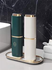 1pc Luxurious Travel Toothbrush Cup, Rinse Cup, Tooth Mug & Holder Set Home Bathroom Decor Summer