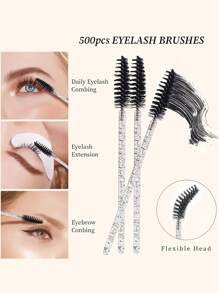 Eyelash Extension Supplies Kit Disposable Lash Spoolies Brushes Micro Swab Brush Mascara Wand Lip Brushes - Multicolor - View 10