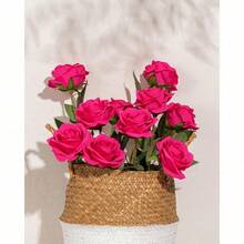 10 piezas Rosas de seda Flores artificiales Rosas falsas para arreglos, boda, fiesta, decoración del hogar