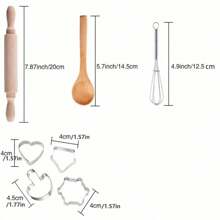 1 件儿童烹饪和烘焙套装，女孩男孩礼物厨师服装套装，儿童围裙套装幼儿厨师帽围裙装扮厨师服装，万圣节圣诞礼物，女孩生日礼物，圣诞礼物，模拟厨房玩具，非常适合冬季、新年 - 彩色 - 查看 3