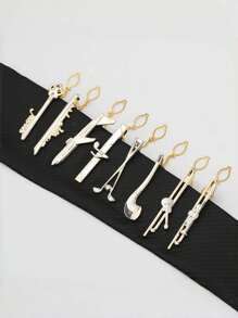 1pc Fashionable Key-Shaped Tie Clip For Men - Durable Copper Material, Suitable For Business & Casual Wear, Ideal Gift, Daily Wear, Guitar, Ship, Plane, Golf Ball, Music Note - Tie Clip - View 1