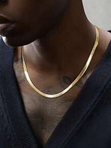 سلسلة عنق بسيطة بشكل شريحة الثعبان 2/3/4/5 مم، تصميم يناسب الجنسين، نفس طراز ميايا كندو؛ سلسلة عنق ذهبية على طراز عظام الثعبان، سلسلة شريحة عالية الجودة للرجال والنساء، قلادة بسيطة، مناسبة للزفاف والاحتفالات والحفلات والطراز الرجعي والملابس الرسمية والإكسسوارات - متعدد الألوان - مشاهدة 8