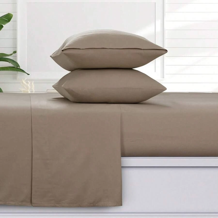 STARLEY 4 Piece Sheet Set - Fitted Sheet - Flat Sheet - Two 50x80cm Pillowcases. - 駝色 - 查看 1