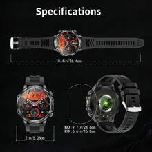 EIGIIS Military Smart Watch(Answer/Make Call) For Men With 1.85'' Large Screen 800 MAh Large Battery Music Playback Message Notification Pedometer 100+Sports Modes Heart Rate SpO2 Sleep Monitor Compatible With IOS And Android Phones, Perfect Gift For Boyfriends