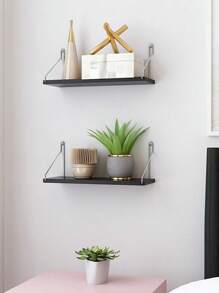 1 pieza Estante de pared sin necesidad de taladrar, estante de pared de una sola capa para la cocina, el dormitorio, la librería, de madera