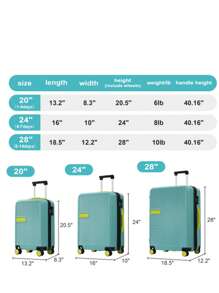 Hardshell Luggage Sets 3 Pcs Contrast Color Suitcase With Spinner Wheels And TSA Lock 20" 24" 28" Available