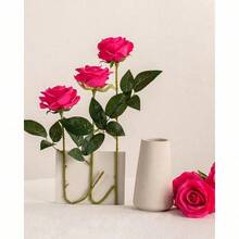 10 piezas Rosas de seda Flores artificiales Rosas falsas para arreglos, boda, fiesta, decoración del hogar