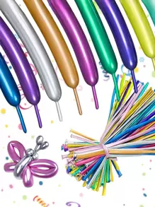 10/20/50/100pcs Metallic Long Balloons,Christmas