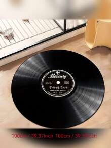 Retro Vinyl Record Fleece Rug, Plush Bohemian Style, Lightweight, Durable, Non-Slip, Washable, Suitable For Living Room, Bedroom, Bathroom And Office Decor, Perfect Home Decor For Valentine's Day, Spring, Summer, Ideal Gift For Music Lovers