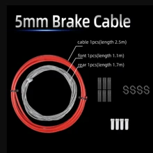 Mountain Bike Cable Set, Brake Cable, Derailleur Cable, Cable Housing, End Caps - Front & Rear - Multicolor - View 10