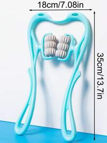 1 件手动颈部按摩器、颈部按摩器、家用腰部和背部揉捏按摩器、颈部放松工具、按摩器 - 粉色 - 查看 2