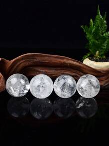 1pc Elegant Natural White Crystal Ball 3cm, Home Decor Desk Ornament Gift