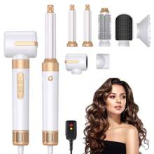UKLISS 7-in-1 Brushless High Speed Motor Multi-functional Hot Air Comb Hair Dryer Straight & Curly Hair Styler