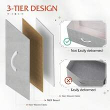 Light Grey 9-Drawer Fabric Storage Tower Dresser - Tall Chest Organizer With Steel Frame, Wood Top, And Easy Pull Handles, Ideal For Bedroom, Hallway, And Closet - Màu Xám nhạt - Xem 5