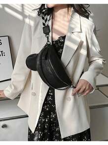 Fashionable & Versatile Waist Bag/Chest Bag, Unisex Design, Available All Year Round - Black - View 7