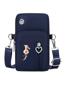 Túi đeo chéo mini màu xanh hải quân dành cho nữ, họa tiết hoa và chữ cái A-Y màu vàng, ví đựng tiền xu dọc dành cho nữ, túi đeo tay thể thao/túi đeo cổ tay khi chạy bộ, túi đựng điện thoại mini đeo chéo thời trang tối giản có lỗ cắm tai nghe, phù hợp cho sinh viên, công sở, kinh doanh, đi làm, văn phòng, kỷ niệm, Ngày Valentine, sinh nhật, Ngày của Mẹ, Ngày Nhà giáo, v.v. - Màu xanh lam - Xem 14