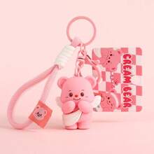 Cute Cartoon Butter Bear Keychain Couple Pendant Decoration Summer Lanyard - Multicolor - View 12