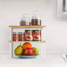 2 chiếc kệ đựng đồ nhà bếp, kệ sắp xếp tủ bếp, kệ đựng gia vị có thể xếp chồng, kệ đựng đồ nhà bếp có thể mở rộng, kệ đựng thực phẩm trong tủ bếp, kệ sắp xếp theo chiều dọc. - Nhiều màu - Xem 7