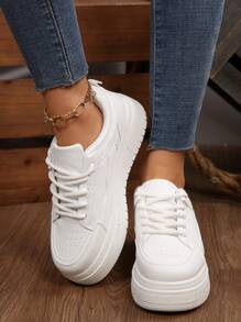 Zapatillas deportivas clásicas de primavera-verano 2025 con plataforma, suela gruesa, suela suave, impermeable, puntera redonda para mujer