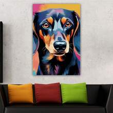 1 Piece Home Wall Decor Framed Canvas Dachshund Dog Pattern Canvas Wall Art Paintings For Living Room - Canvas Framed Print Wall Artworks Bedroom Decoration Office Wall Decor