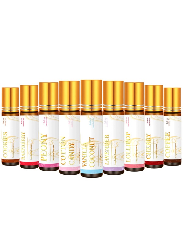 EMBRACEX. 10ml/0.33fl.Oz Perfume Essential Oils Roller Perfume Roll On Perfume Oil Ongle Care Gifts For Women Coconut Vanilla Chocolate Musk Chocolate Vanilla Cherry Peppermint Coffee Lollipop Cookies Lavender Peony Cotton Candy Blackberry Raspberry Massage Oil Body Oil Fragrance Long Lasting Aromatherapy
