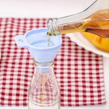 1/3 piezas Embudo plegable de silicona, filtro retráctil multifuncional portátil de mini cocina, material plástico con cribado para granos, pasta, arroz, arena, dispensador de líquidos, herramienta de filtrado, verano