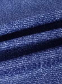 1pc Teen Girl Casual Loose Outdoor Sports Exercise Personalized Denim Effect Pocket Straight Leg Long Pants, Spring/Summer/Autumn/Winter - Blue - View 8