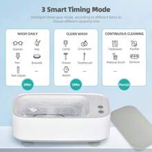 Portable Jewelry Cleaner - 3 Modes, 45KHz, For Glasses/Rings/Earrings/Watch Straps - White - View 2