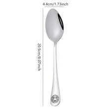12 Peças Colheres de Sopa de Aço Inoxidável com Desenho de Constelações Zodiacais, 20,5 cm, Reutilizáveis, Aptos para Lava-Louças, Adequados para Reunião Familiar, Festa, Presentes de Feriado, Itens Escolares