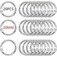 20 Stück Metallbuchringe, Loseblatt-Bindungsringe mit 25 mm Innendurchmesser als Schlüsselanhänger (Silber), Schulanfang, Schulbedarf