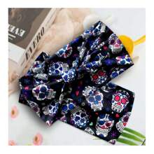 Fashionable Skull Print Twisted Headband, Suitable For Men And Women: Yoga, Fitness, Running, Sports, Sweat-Absorbent, Outdoor Comfortable Non-Slip Sports Headband, Elegant Hair Accessory