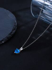 3pcs/Set Heart Shaped Earrings, Ring And Titanium Steel Chain Necklace Jewelry Set For Women, Creative & Fashionable