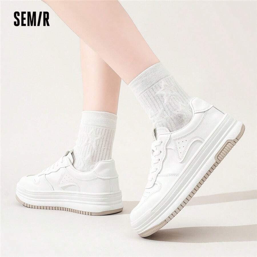 SEMIR Semir Women 2025 Wiosna/Lato Nowe Białe Trampki Casualowe, Oddychające Uniwersalne Buty