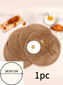 Manteles individuales estilo vintage campestre tejidos de forma natural, adecuados para decorar mesas redondas de comedor en restaurantes, hogares y reuniones familiares