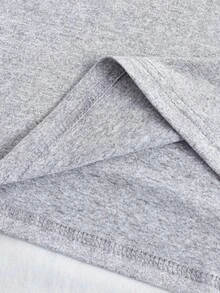 Cat & Music Graphic Short Sleeve T-Shirt, Fun Pattern Gift For Friends, Comfortable Loose Fit Crew Neck Tee For Summer - Light Grey - View 3