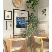 1pc Famous Vintage Artist Van Gogh Mid-Century Posters The Starry Canvas Painting Wall Arts Museum Living Room Home Decor No Frame